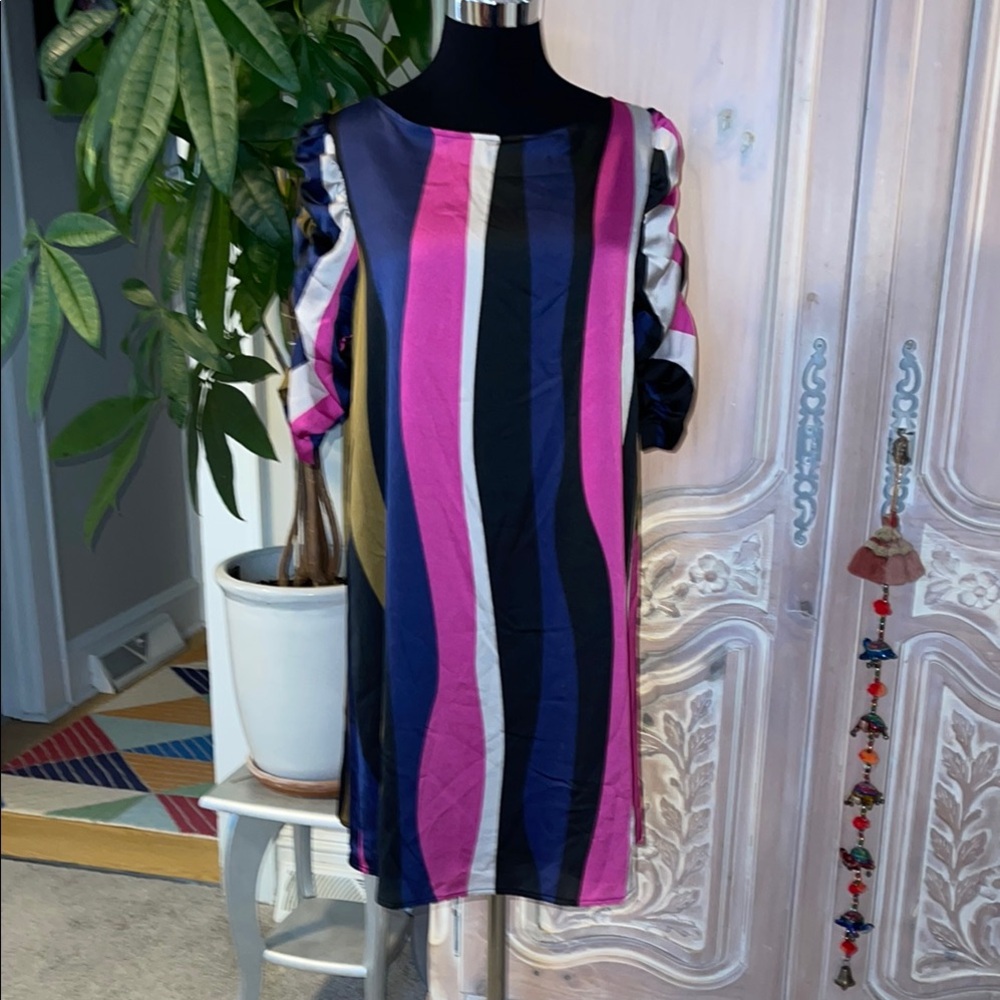Vilagallo Manon Striped Mini Dress